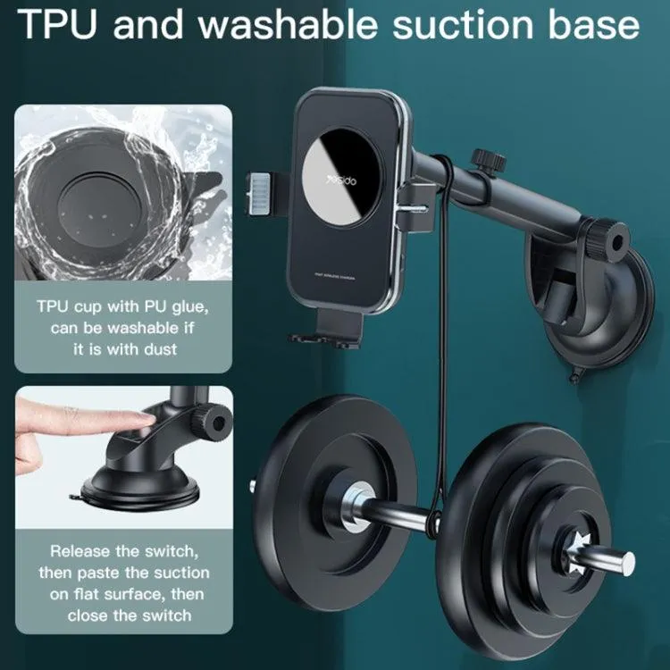 15W Intelligent Induction Wireless Car Charger with Adjustable Mounting Solutions