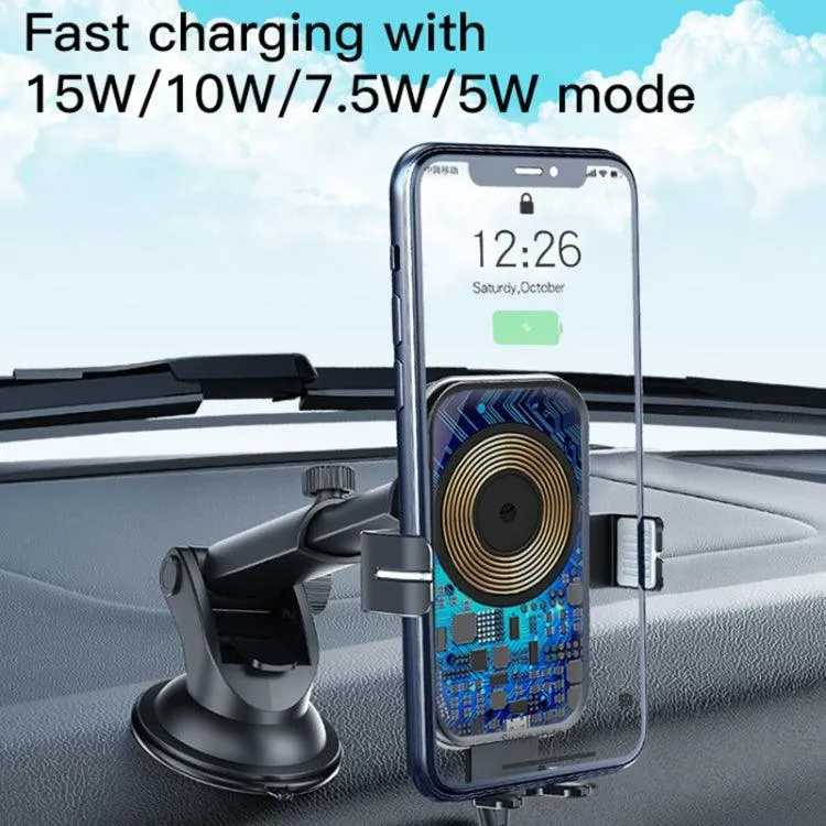 15W Intelligent Induction Wireless Car Charger with Adjustable Mounting Solutions