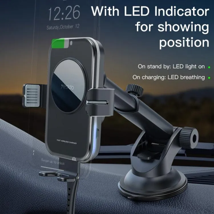 15W Intelligent Induction Wireless Car Charger with Adjustable Mounting Solutions