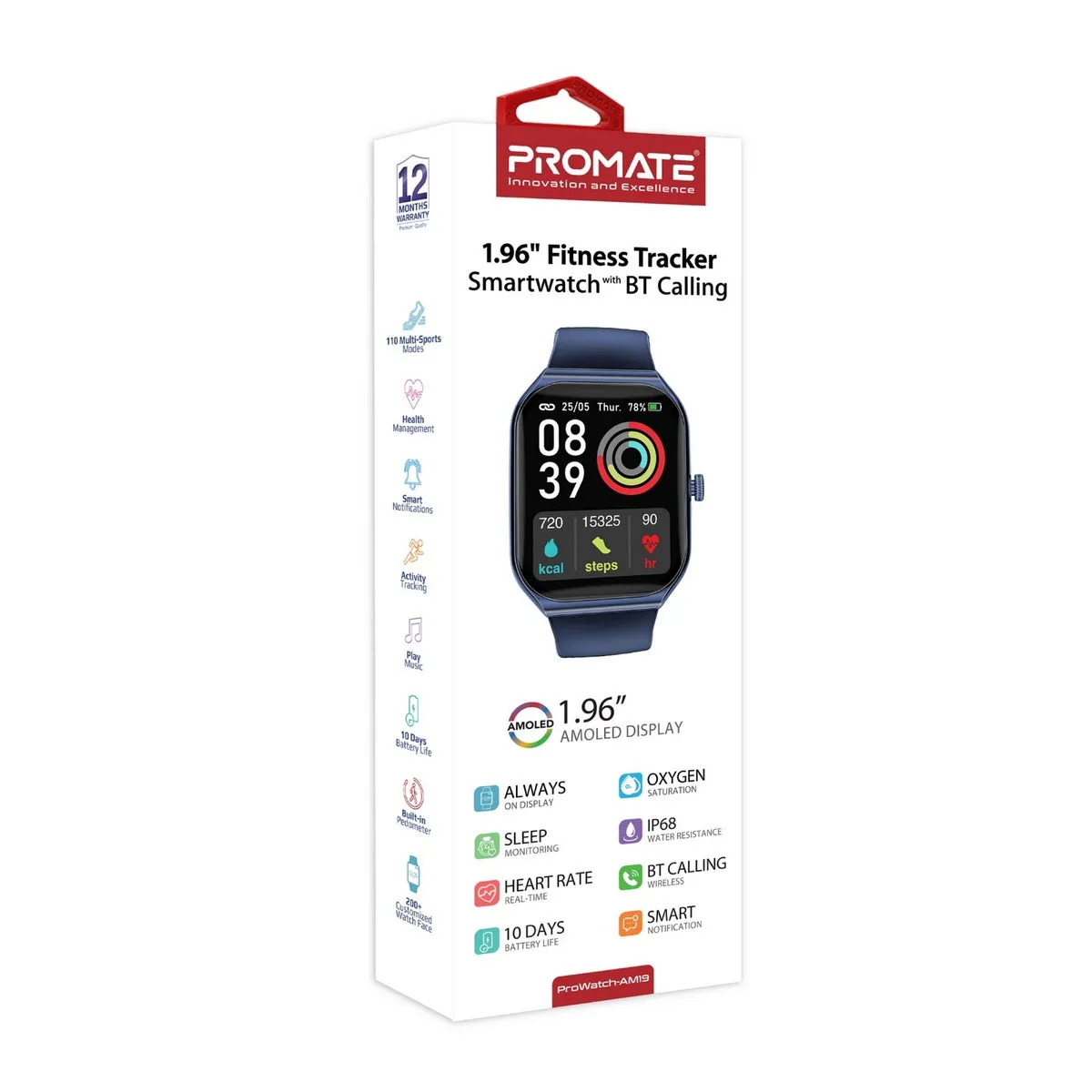 1.96" Fitness Tracker Smartwatch with BT Calling