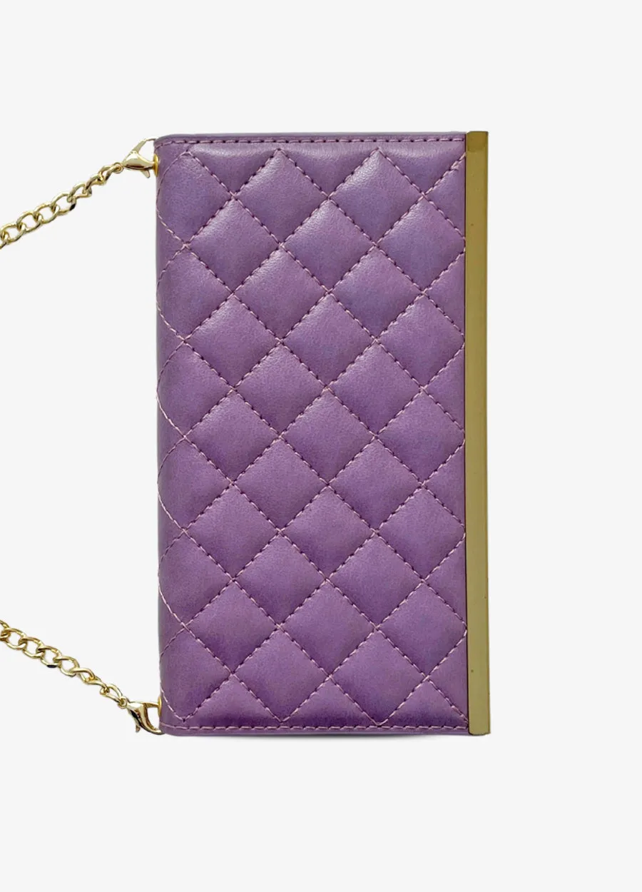 2-in-1 Quilted Wallet Case in Purple