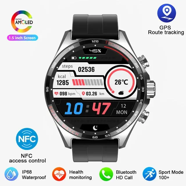 2024 New Outdoor Sports GPS Smart Watch Men Bluetooth Call HD Smartwatch Health  Monitoring Compass IP68 Waterproof Watches Men