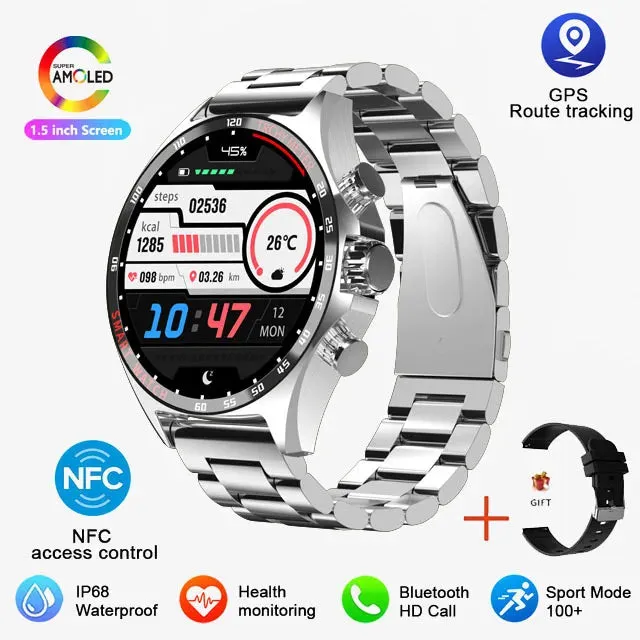 2024 New Outdoor Sports GPS Smart Watch Men Bluetooth Call HD Smartwatch Health  Monitoring Compass IP68 Waterproof Watches Men