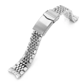 20mm Asteroid Watch Band for Seiko 5 Sports 40mm SRPE51 SRPE53 SRPG35, Stainless Steel - Brushed with Polished Center, V Diver Clasp