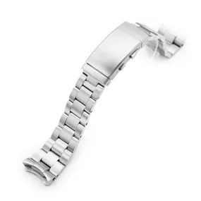 22mm Super-O Boyer Watch Band for Seiko 5 Sports 42.5mm SRPD51 SRPD55 SBSA003, Stainless Steel - Brushed, Wetsuit Ratchet Diver Clasp