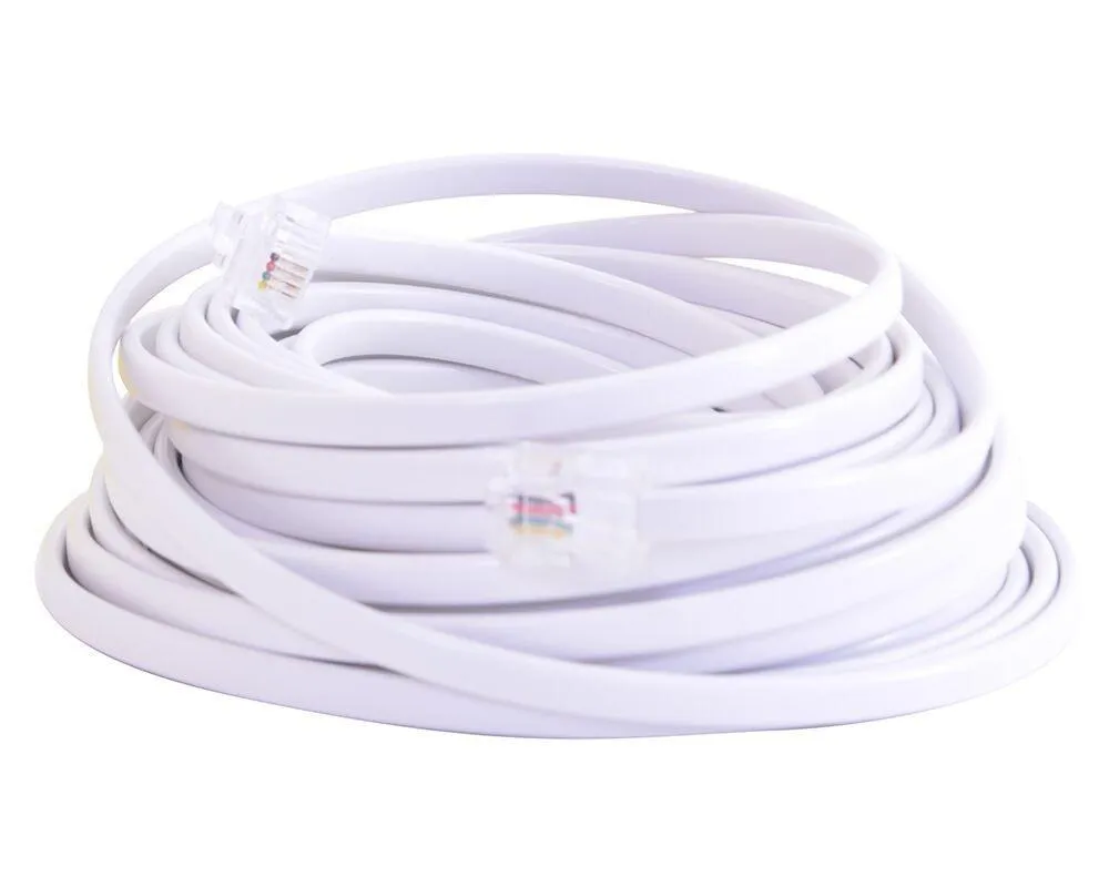 25' Telephone Line Cable - White