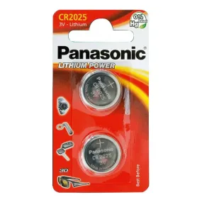 2x Panasonic CR2025 Battery BR2025 Lithium Button Coin Cell 3V Battery