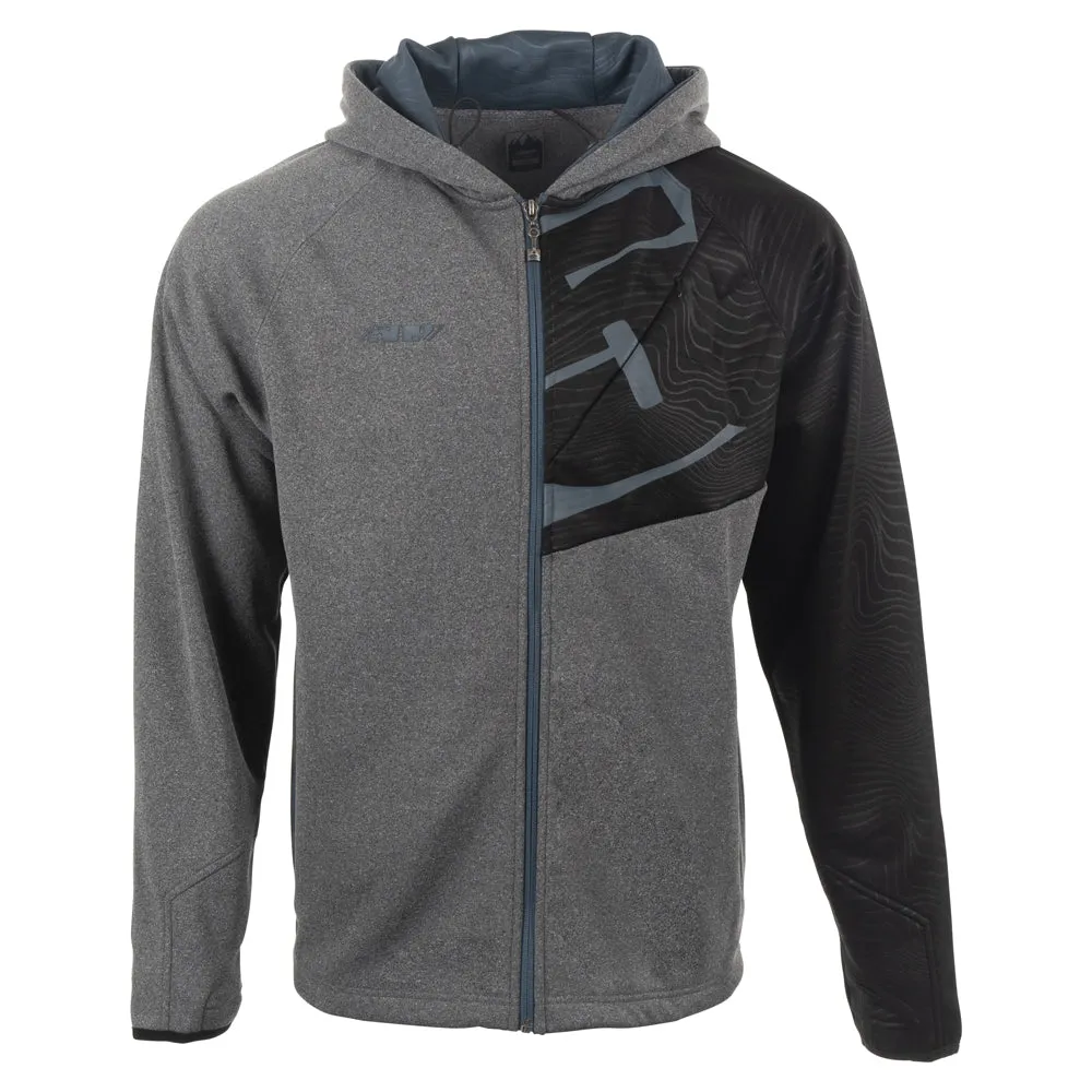 509  Slate Gray Tech Front Zip Hoodie Water Resistant Hooded Sweatshirt