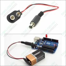 9v Battery Snap Connector To Dc Male Power Adapter Cable For Arduino