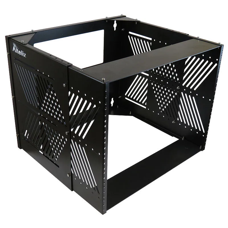 Altelix 8U Adjustable Depth (12.35" to 20.5") Wall Mount 19â€ Network & AV Equipment Rack - 75 lbs Capacity