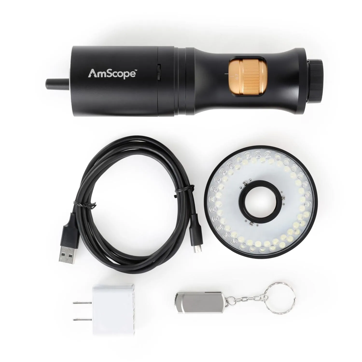 AmScope DM756 Series 1080p Wi-Fi/USB All-in-One Monocular Digital Microscope with Zoom Optics