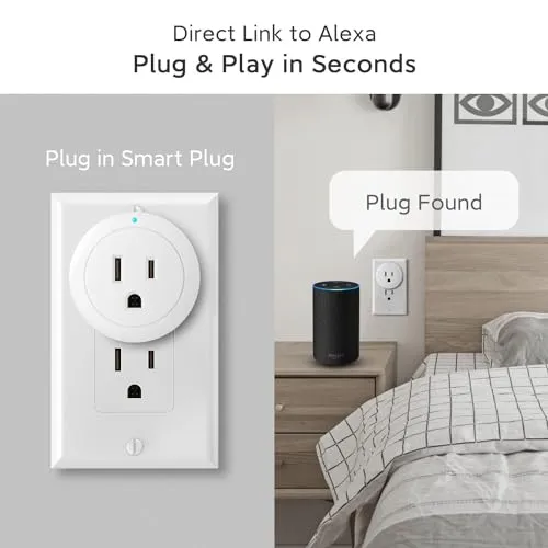 Amysen Smart Plug ,Compatible with Alexa Only ,Smart Outlet Bluetooth Mesh,Simple Setup with One Voice Command , Remote Control and Voice Control, ETL & FCC Certified, 4 Pack New (4 Pack)