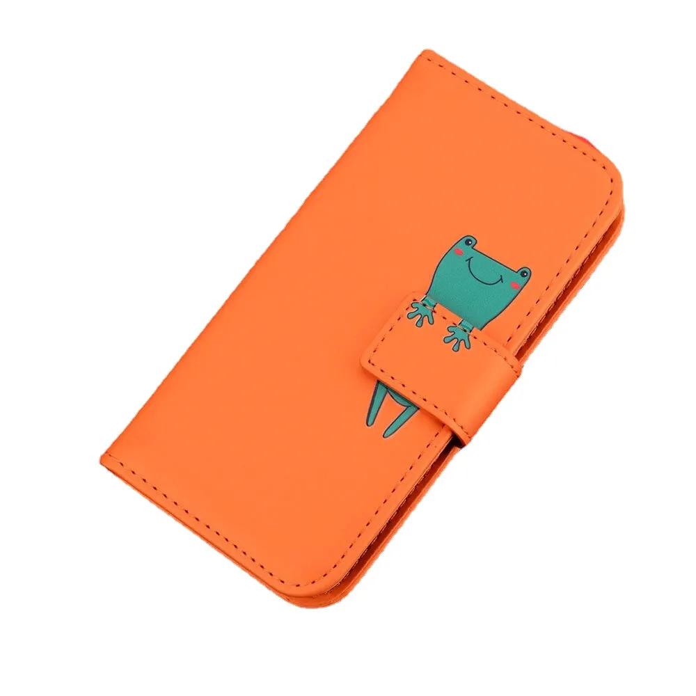 Anymob Samsung Orange Flip Leather Case Wallet Phone  Cover