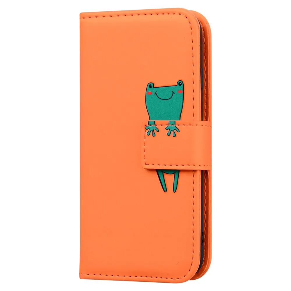 Anymob Samsung Orange Flip Leather Case Wallet Phone  Cover