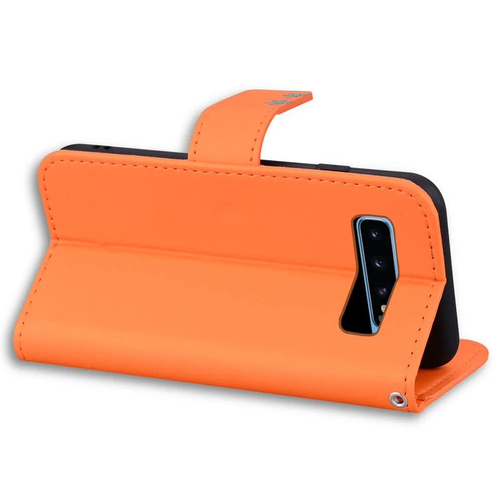 Anymob Samsung Orange Flip Leather Case Wallet Phone  Cover