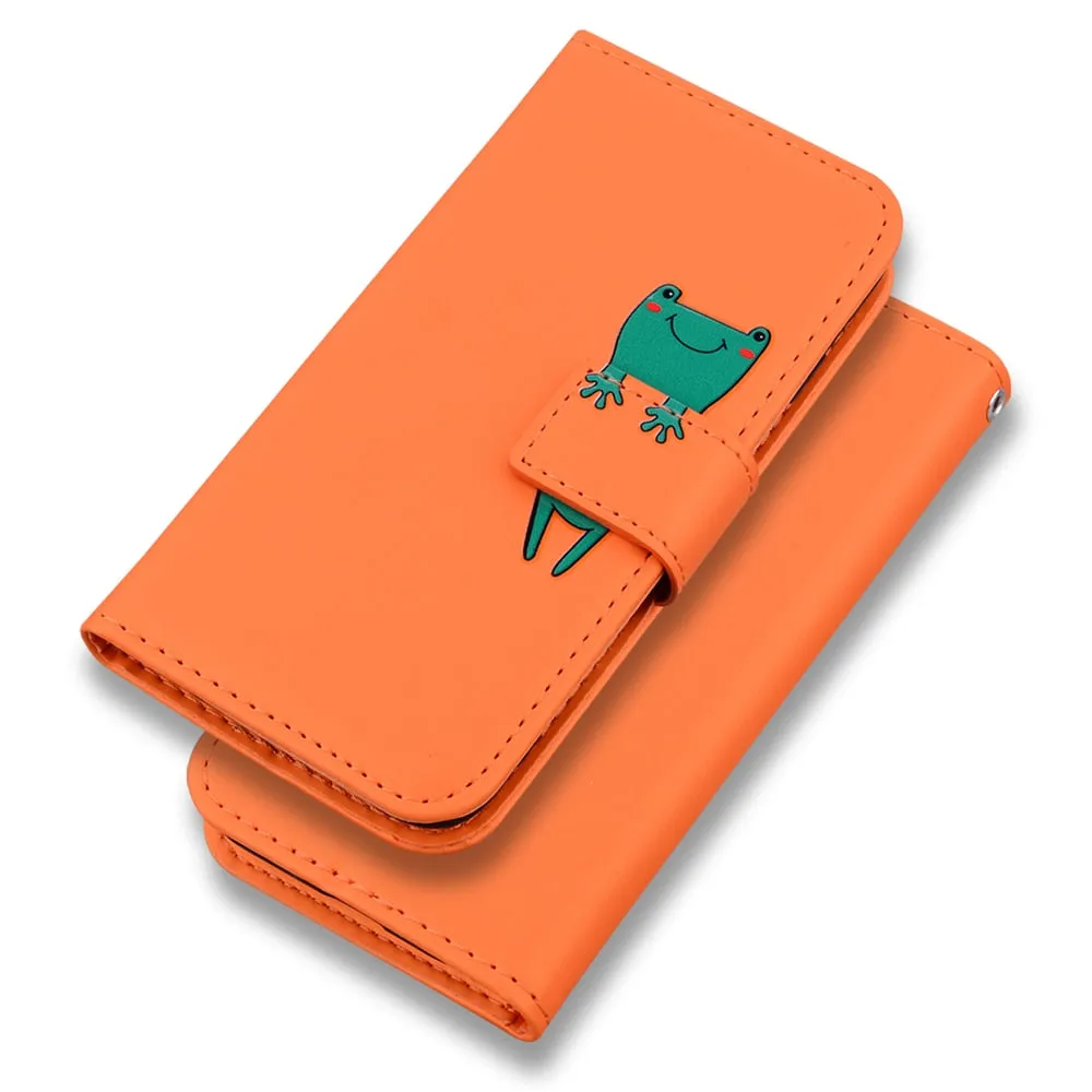 Anymob Samsung Orange Flip Leather Case Wallet Phone  Cover