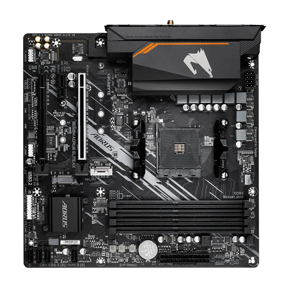 Aorus B550m Elite Ax - 1.3 - Motherboard - Micro Atx - Socket Am4 - Amd B550