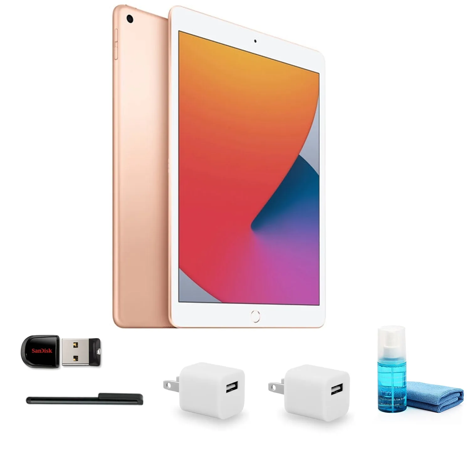 Apple 10.2 Inch iPad (8th Gen, 128GB, Wi-Fi Only, Gold) with Cleaning Kit   More