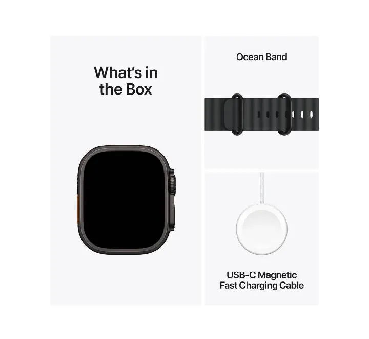 Apple Watch Ultra 2 GPS   Cellular, 49mm Black Titanium Case with Black Ocean Band – MX4P3