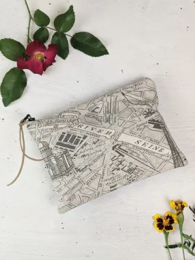 Ash & Rose Women's Paris Map Purse