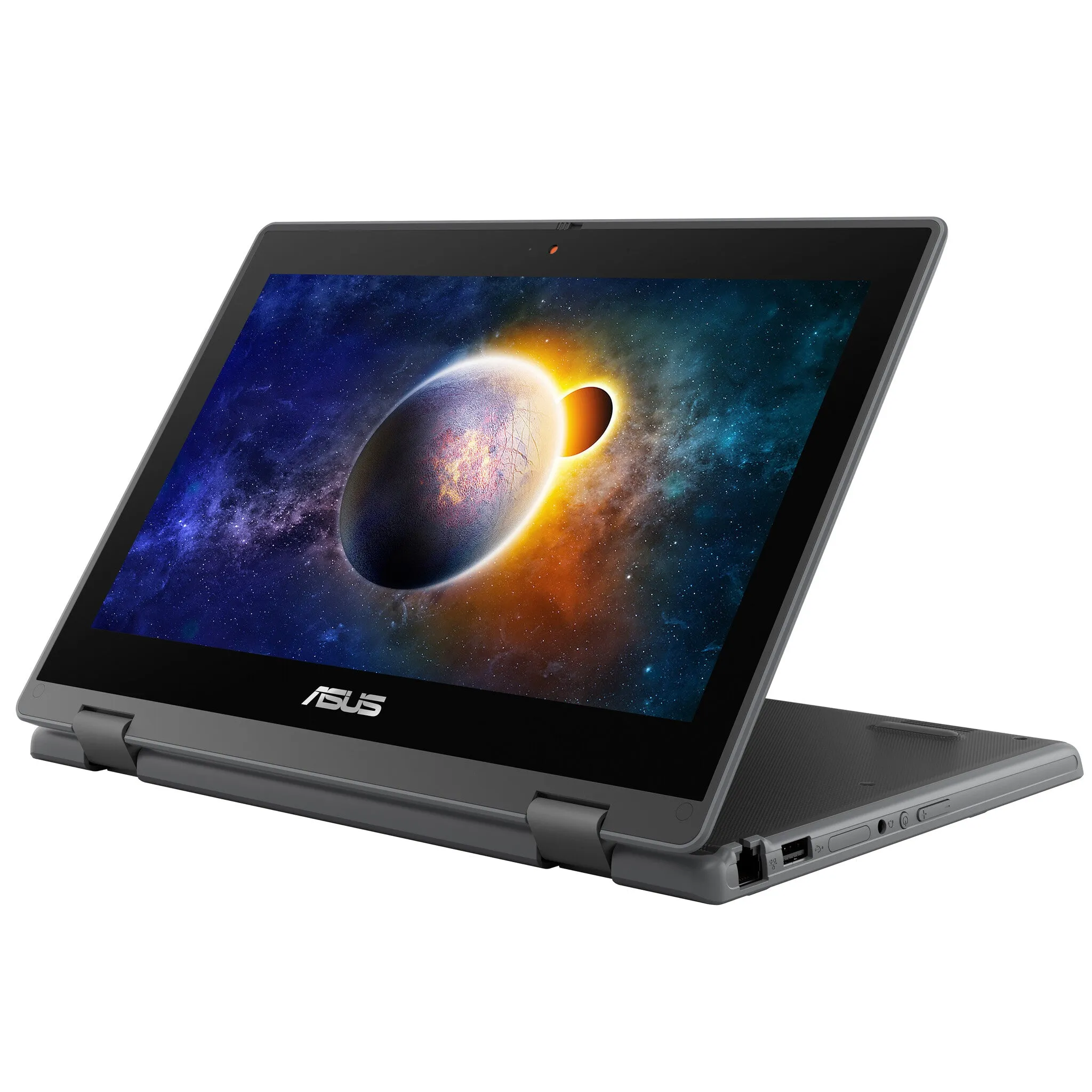 ASUS BR1100FKA-BP0543XA-3Y Hybrid (2-in-1) 29.5 cm (11.6") Touchscreen HD Intel® Pentium® Silver N6000 4 GB DDR4-SDRAM 128 GB eMMC Wi-Fi 6 (802.11ax) Windows 11 Pro Education Grey