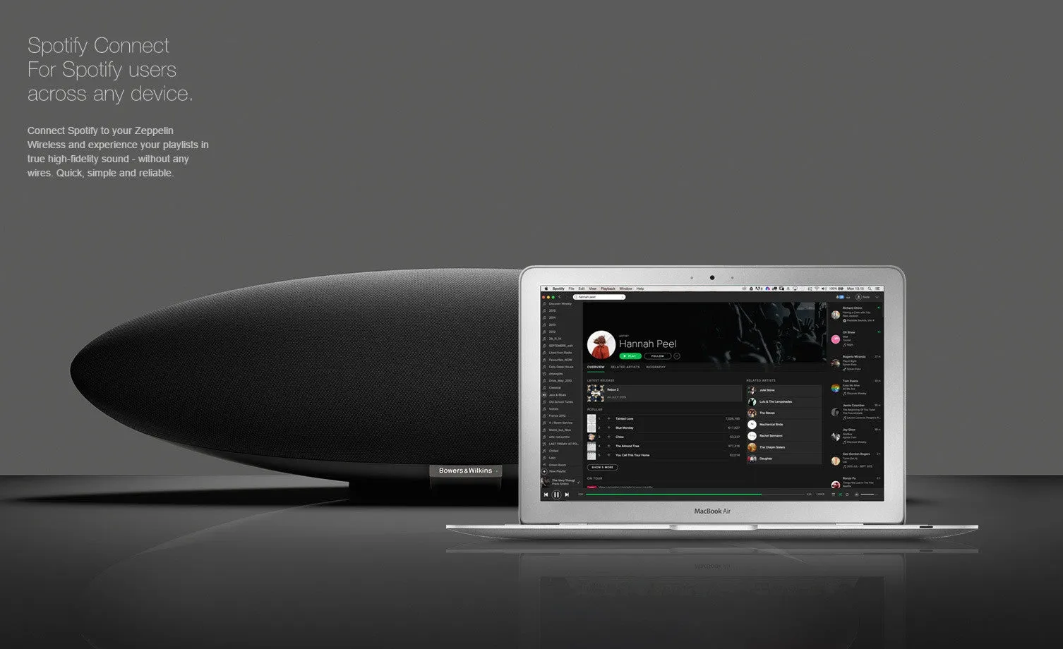 Belaidė garso kolonėlė Bowers & Wilkins Zeppelin Wireless su Bluetooth