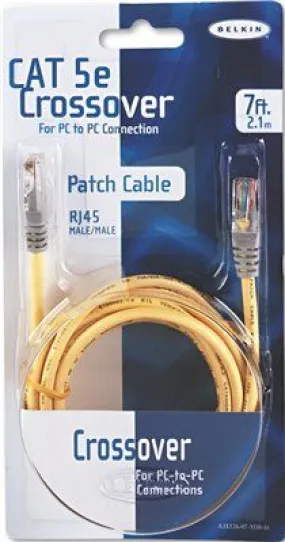 Belkin Cat5E Crossover Patch Cable Rj45 Connectors 7 Ft. Yellow