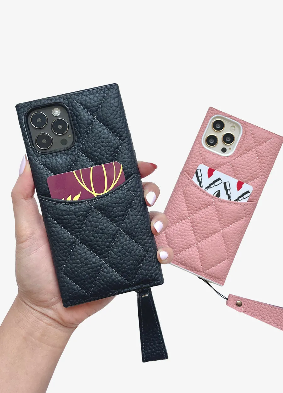 Black Quilted Box Card Phone Case