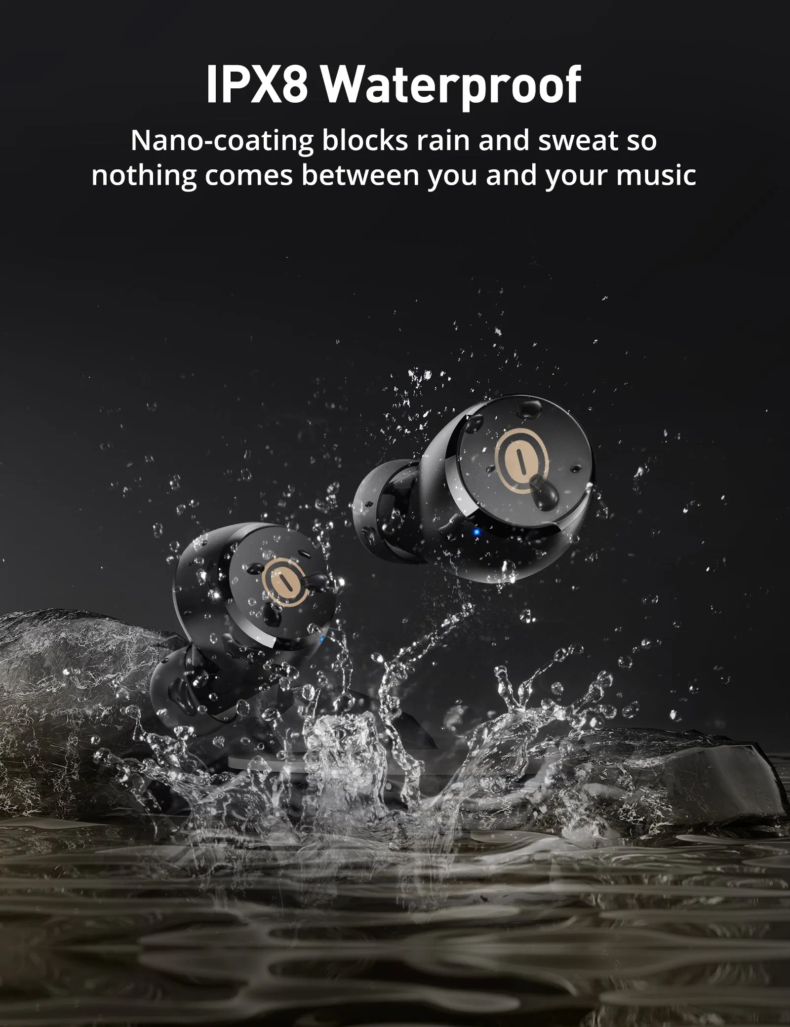 Bluetooth Earbuds, Wireless Earbuds Qualcomm aptX Lightweight Mini Earphones, IPX8 Waterproof