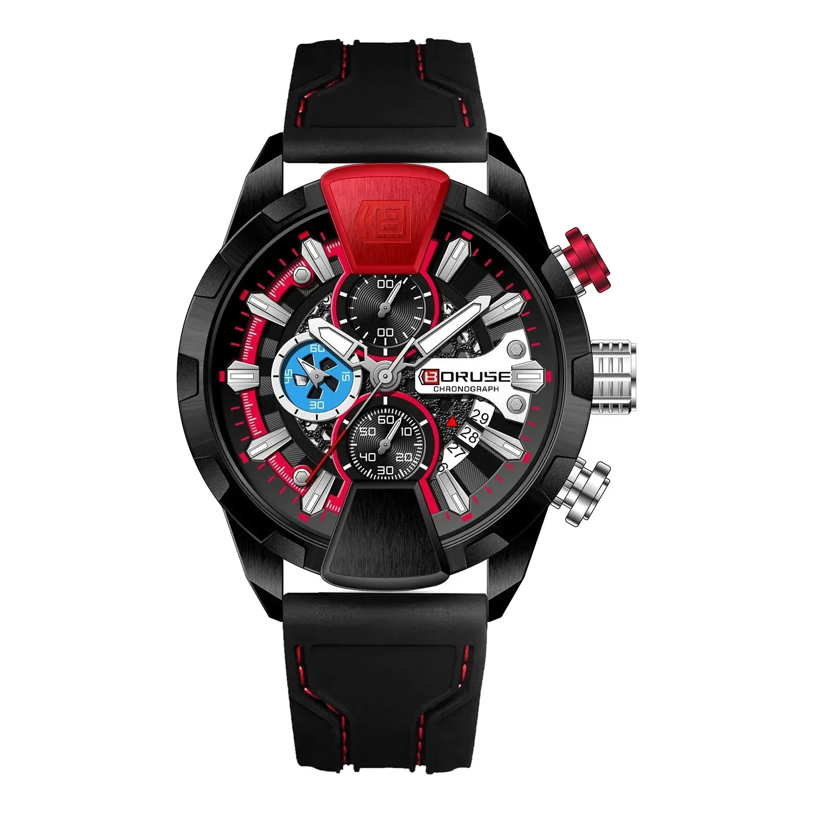 BORUSE Luxury Chronograph Red Watches