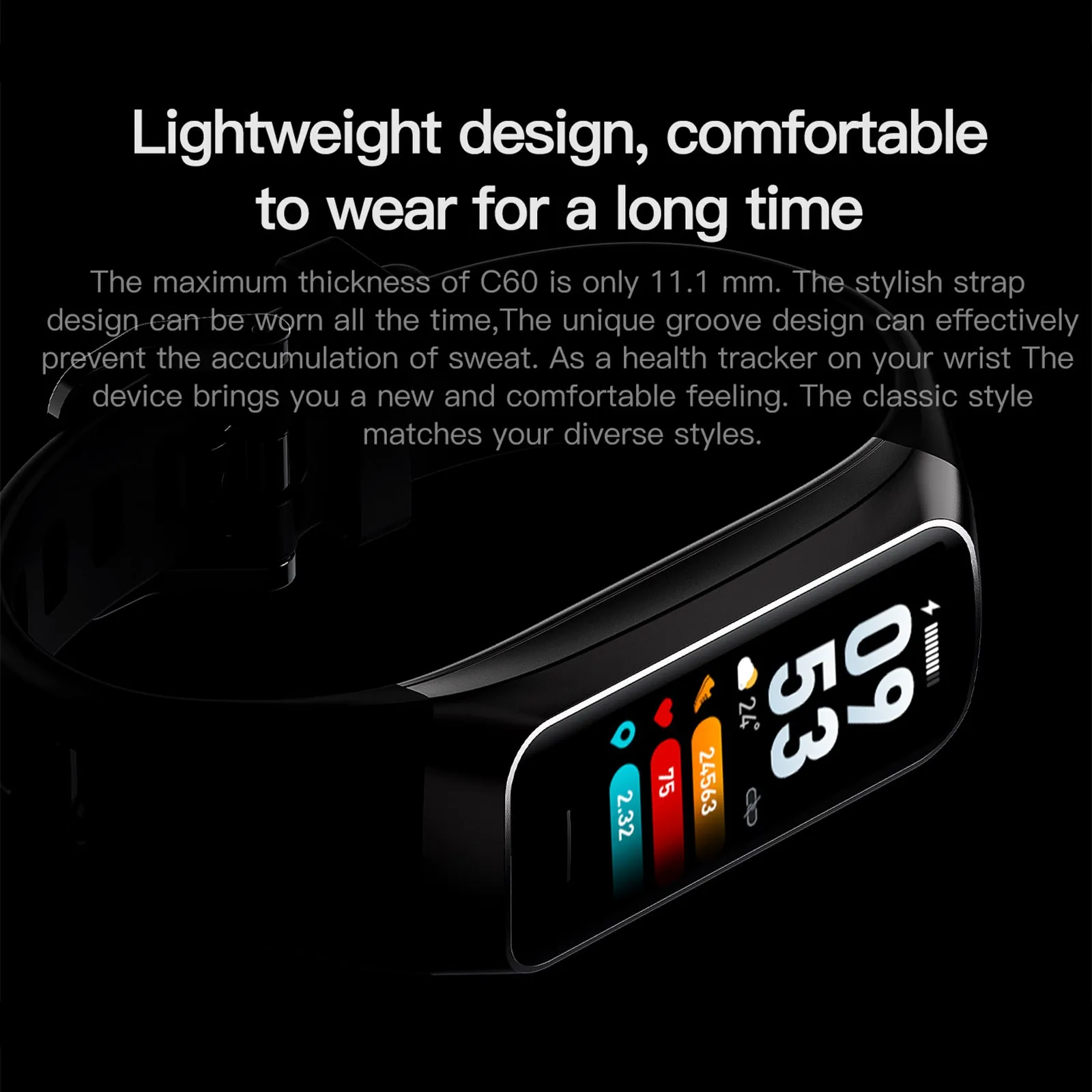 C60 Body Temperature Bracelet Watch