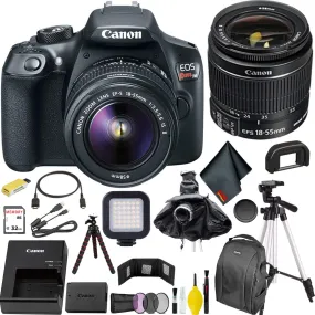 Canon EOS Rebel T6 DSLR Camera with 18-55mm Lens   LED Kit