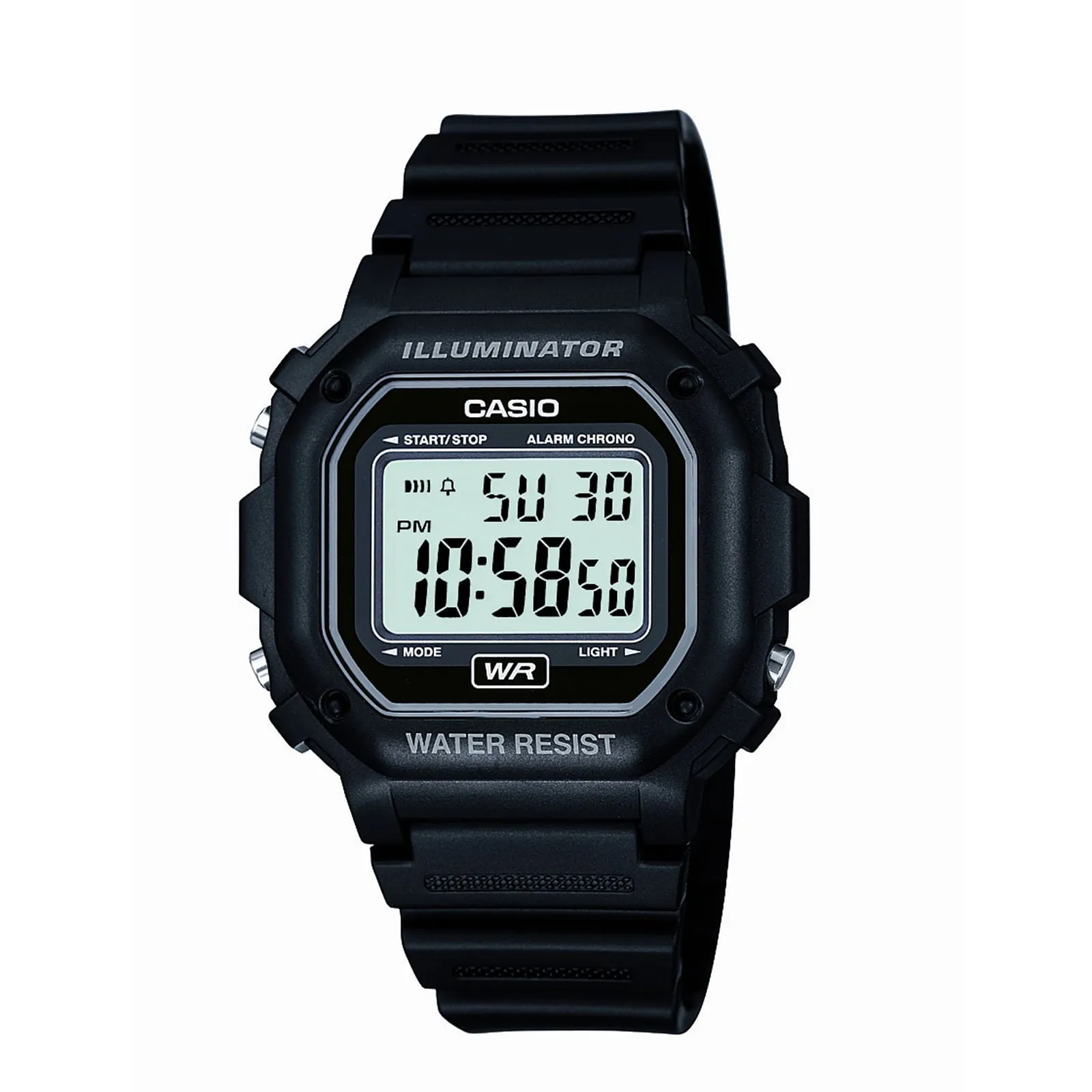 Casio Men's F108WH Illuminator Collection Black Resin Strap Digital