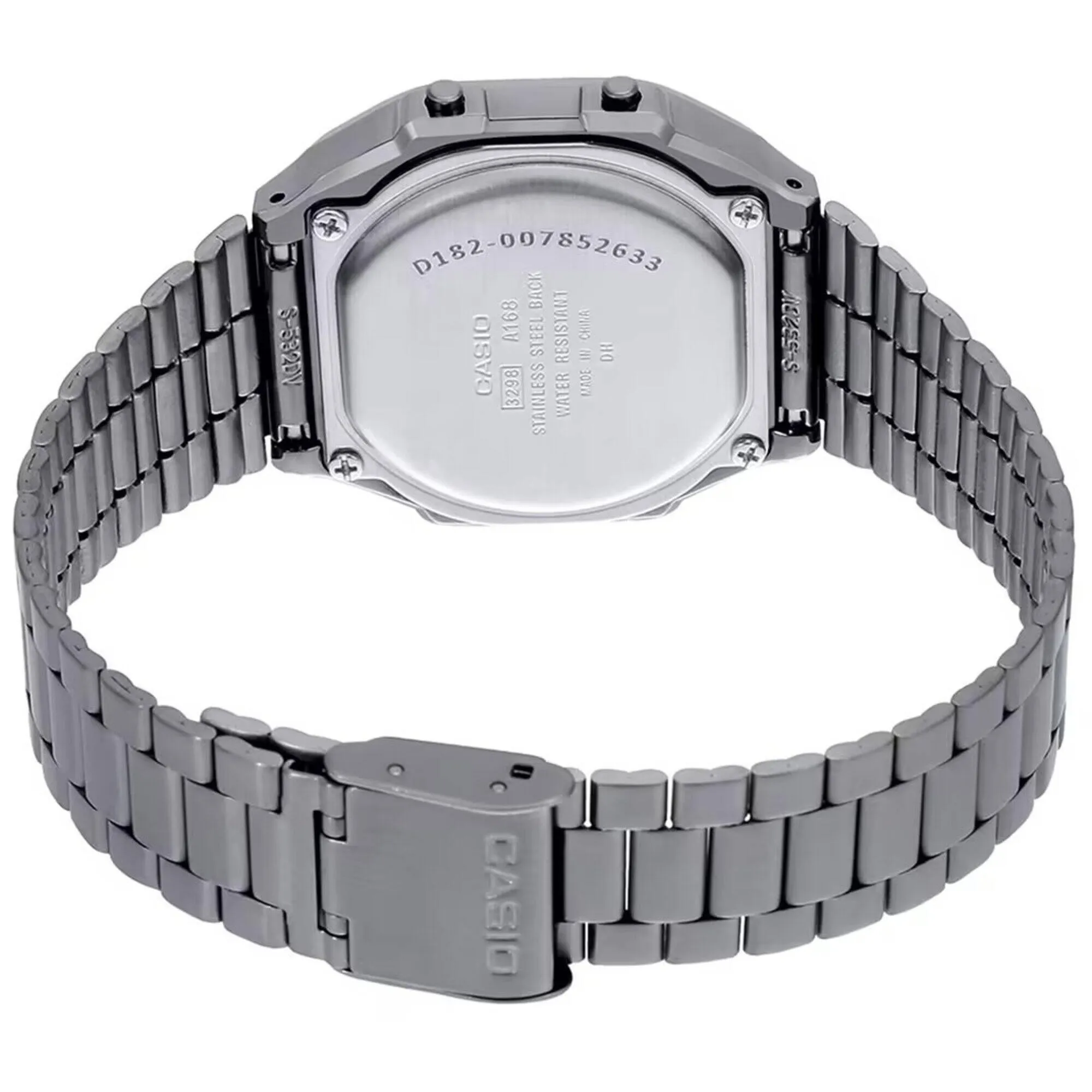 Casio Unisex Digital Watch - Vintage Grey Stainless Steel Bracelet | A168WGG-1BVT