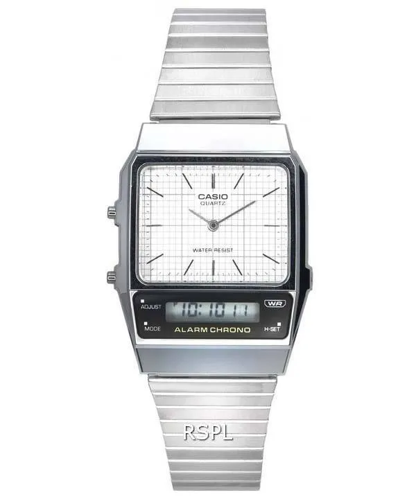 Casio Vintage Analog Digital White Dial Quartz AQ-800E-7A AQ800E-7 Unisex Watch