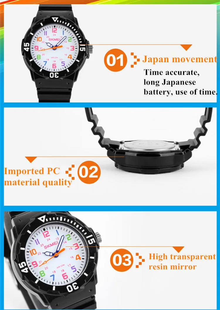 Children Watch Fashion Skmei 1043 Brand Watches Quartz Wristwatches Waterproof Jelly Kids Clock boys girls Students Wristwatch