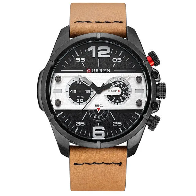 CURREN Watches Men Luxury Brand Army Military Watch Leather Sports Watches Quartz Men Waterproof Wristwatches Male Clock