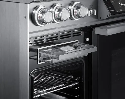 Dacor DOP48M96DLS 48" Pro Dual-Fuel Steam Range, Silver Stainless Steel, Natural Gas