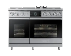 Dacor DOP48M96DLS 48" Pro Dual-Fuel Steam Range, Silver Stainless Steel, Natural Gas