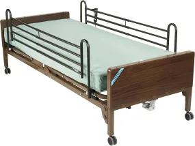 Delta Ultra Light Semi Electric Hospital Bed with Full Rails and Innerspring Mattress