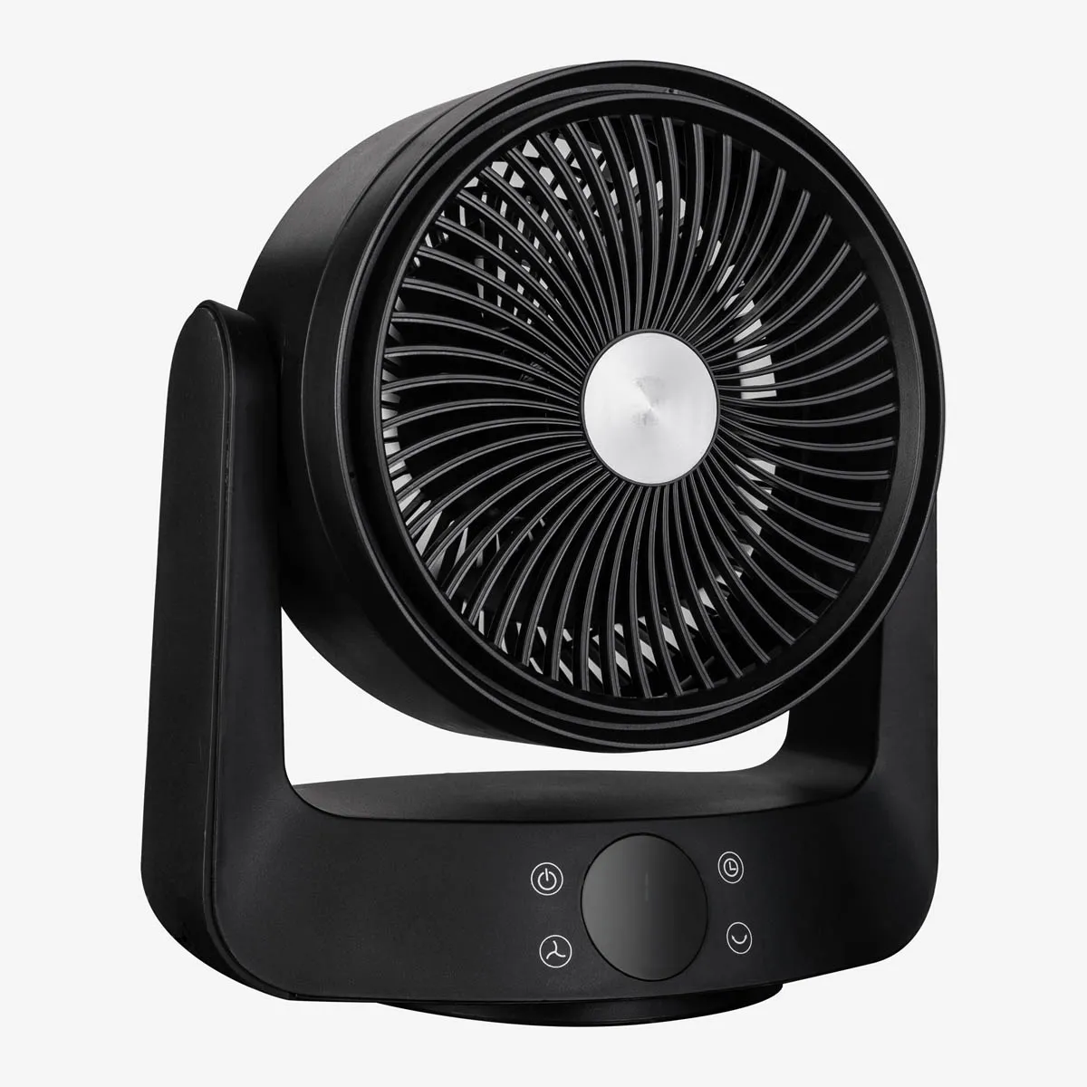 Desk Fan Smart Black Quiet Operation Oscillating Tilt Remote Control 8in