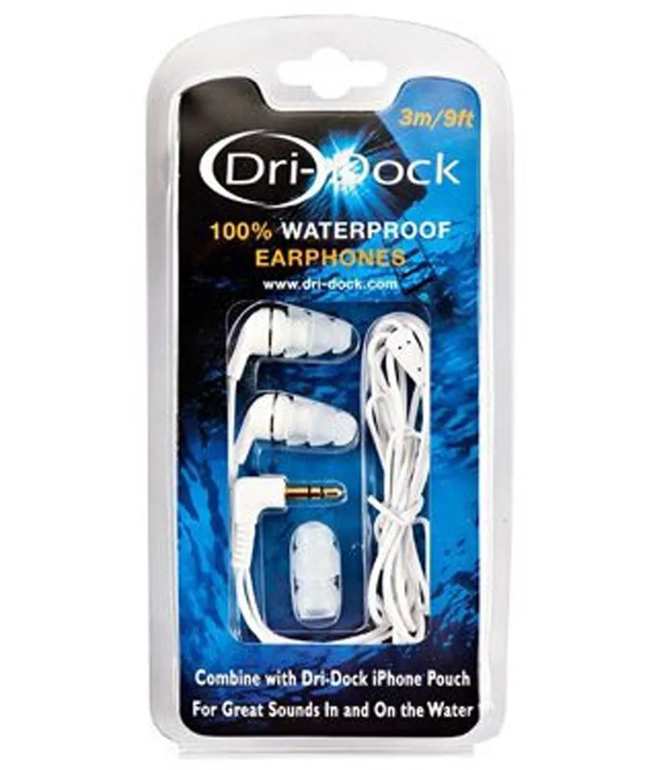 Dri-Dock Waterproof Dry Earphones Compatible with Dri-Dock Phone and Tablet Cases