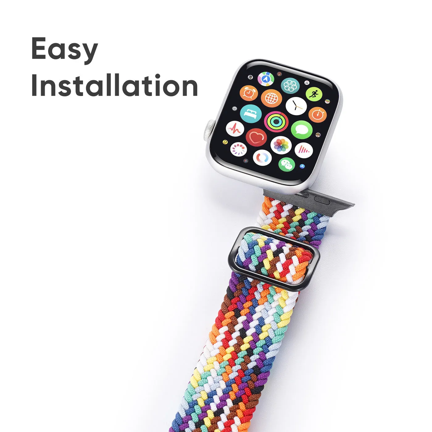 DUX DUCIS Nylon Strap for Apple Watch 1 2 3 4 5 6 7 SE (38MM/40MM/41MM) - Rainbow