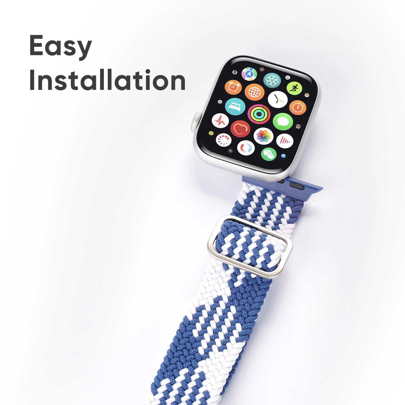 DUX DUCIS Nylon Strap for Apple Watch 1 2 3 4 5 6 7 SE (42MM/44MM/45MM) - White/Blue