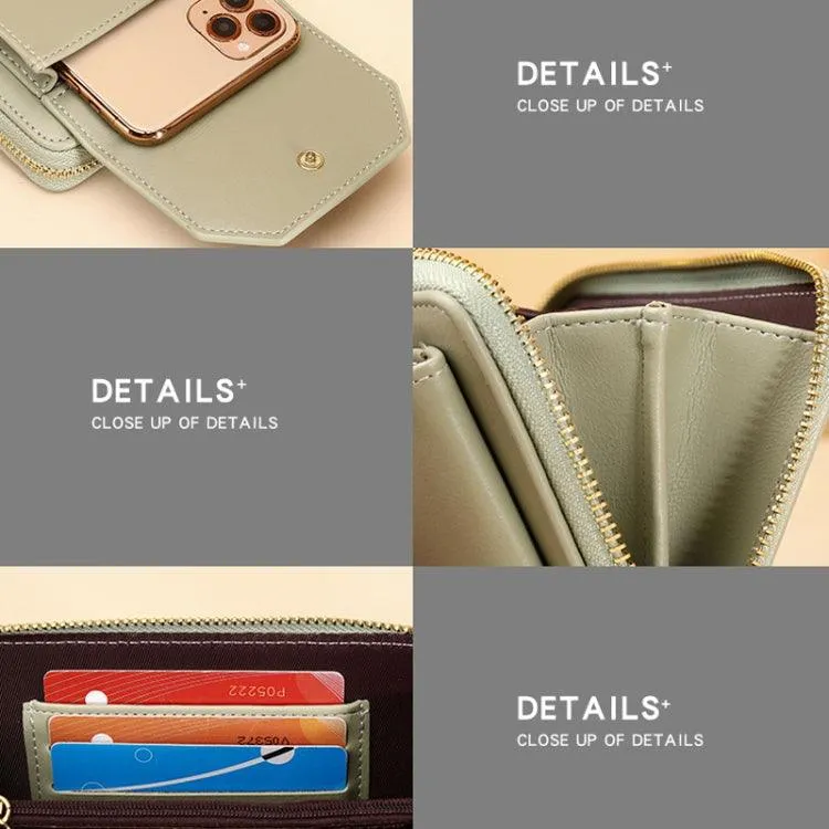 Elegant Women's PU Leather Long Phone Wallet with Adjustable Strap