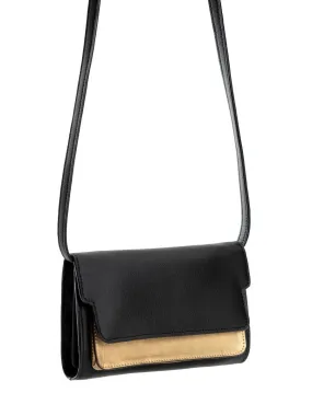 Fides (Black & Gold) | Women's bag made with Apple Leather