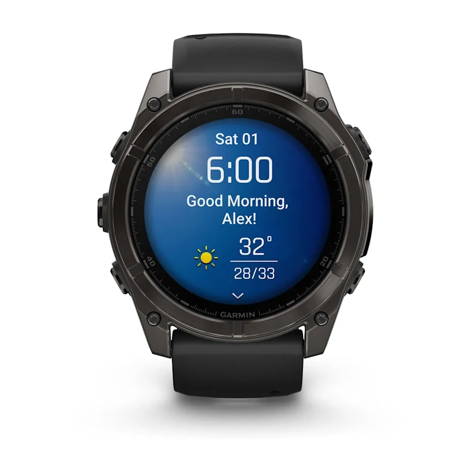 fēnix® 8 – 51 mm | AMOLED - Sapphire, Carbon with Black Silicone Band