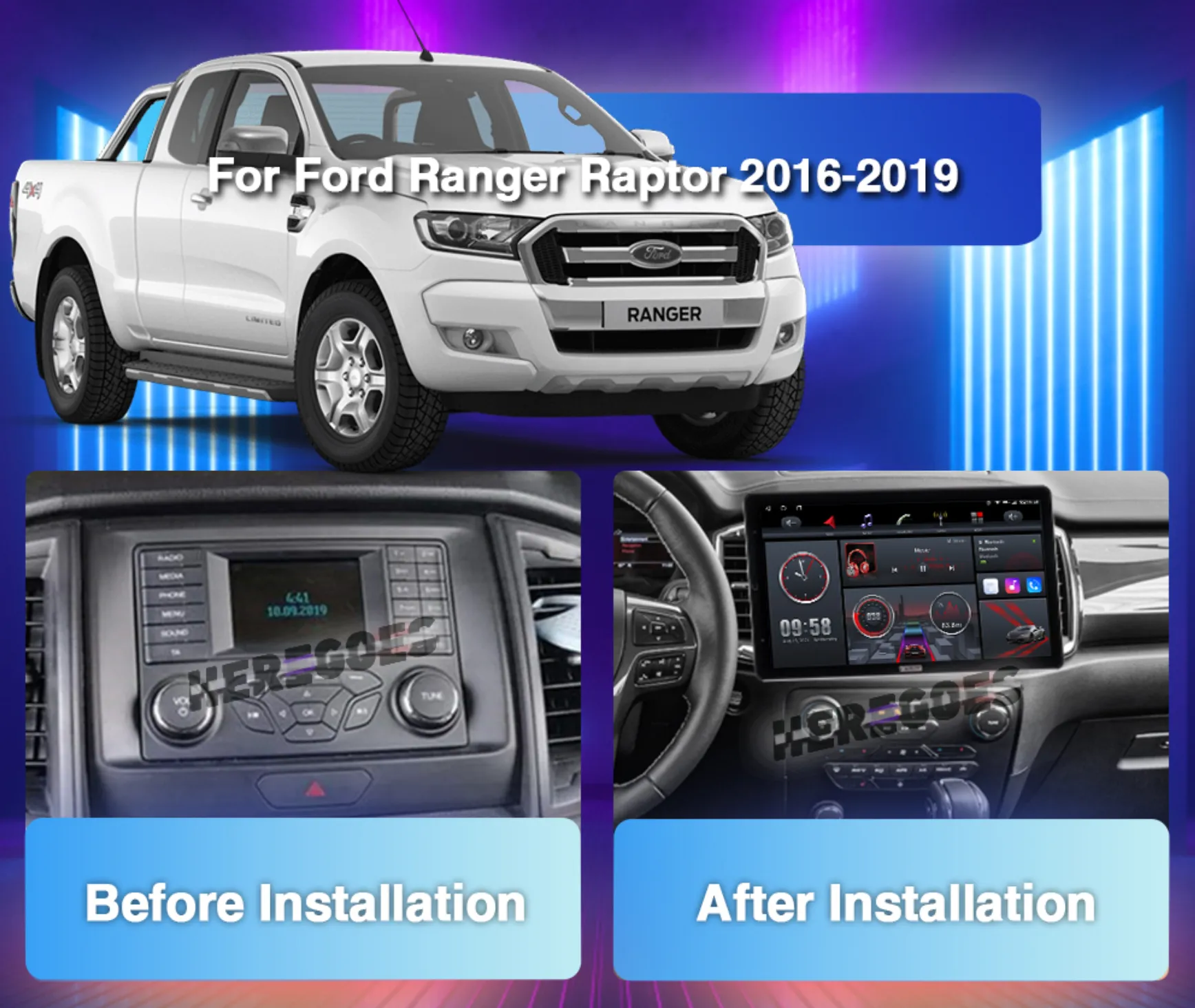 Ford Everest, Ranger& Raptor Car Multimedia Player with Tesla Touch Screen (2015-2022) FREE WORLDWIDE SHIPPING