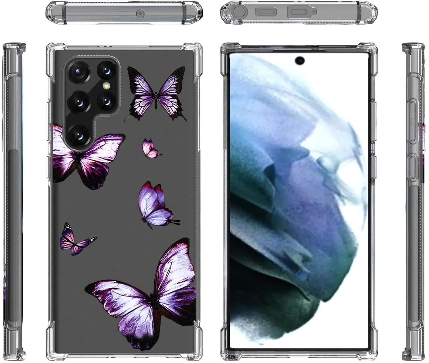 Galaxy S22 Ultra Butterfly Shockproof Bumper Case