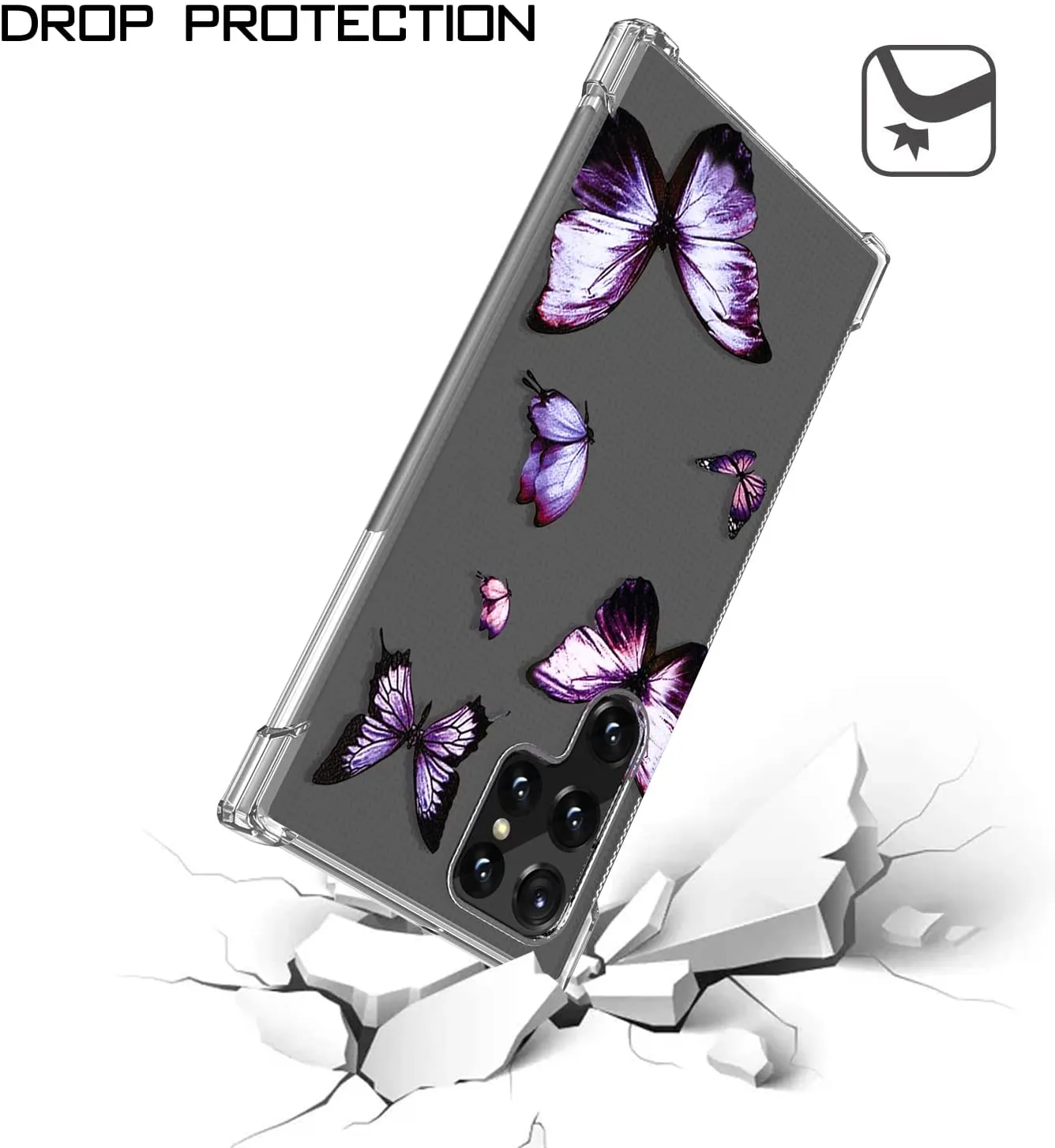 Galaxy S22 Ultra Butterfly Shockproof Bumper Case